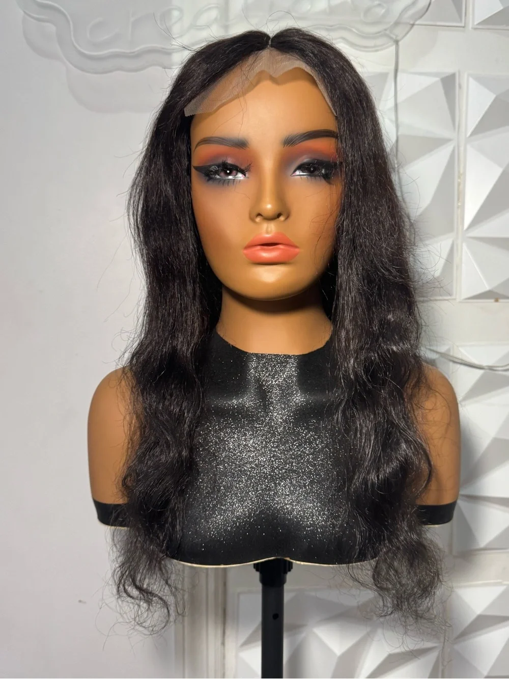 22” Body Wave Human Hair Blend Wig with 100% Human Hair Closure